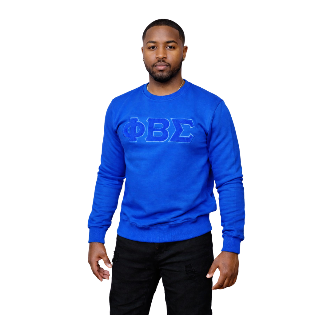 Solid ΦΒΣ Chenille Sweatshirt (Royal Blue)