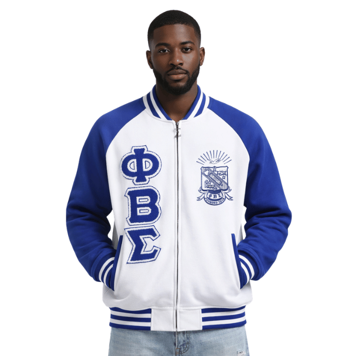 Phi Beta Sigma White Varsity Fleece Jacket