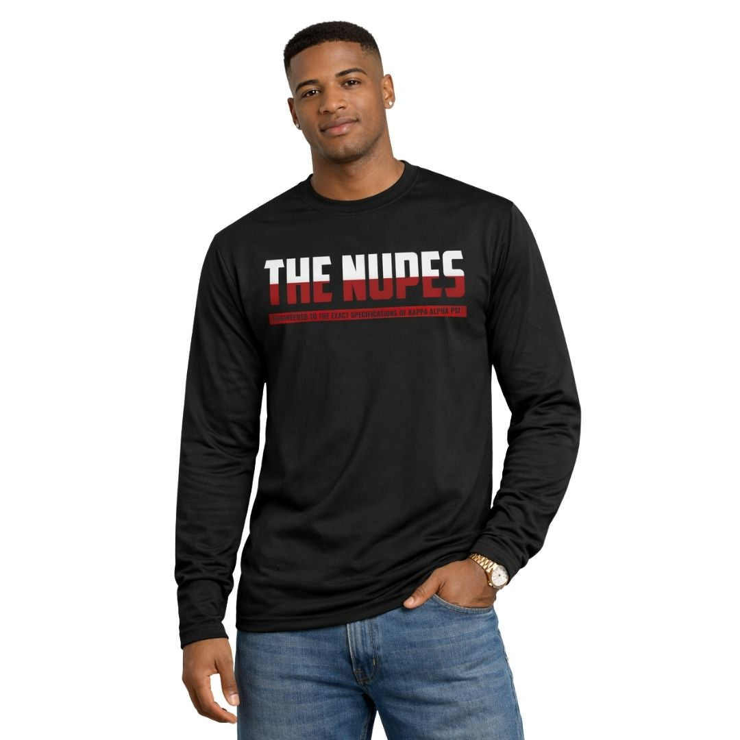 Kappa Alpha Psi The Nupes DriFit Long Sleeve Shirt (Charcoal)