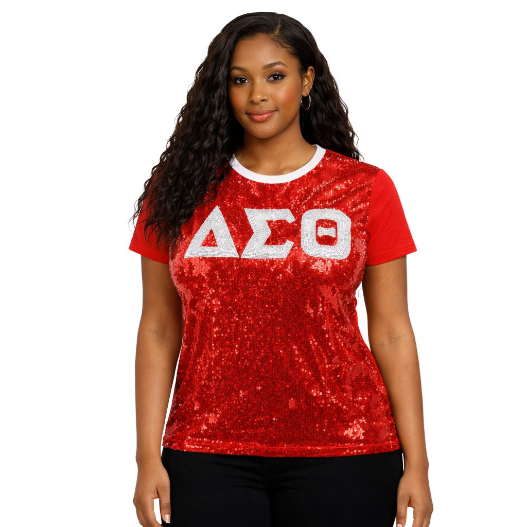 DST Sequin Tee Red