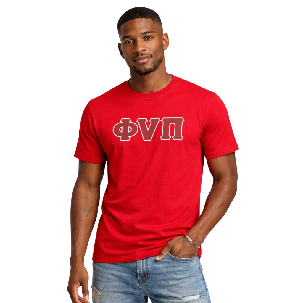 Kappa Alpha Psi Old Skool Phi Nu Pi 3-Letter Tee (Red)