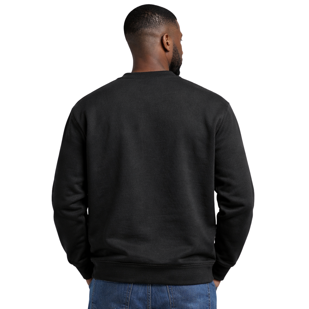 Phi Beta Sigma Black Pocket Chenille Crewneck
