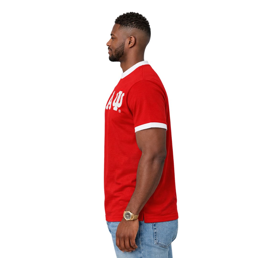 Red/White ΚΑΨ Ringer Chenille Tee