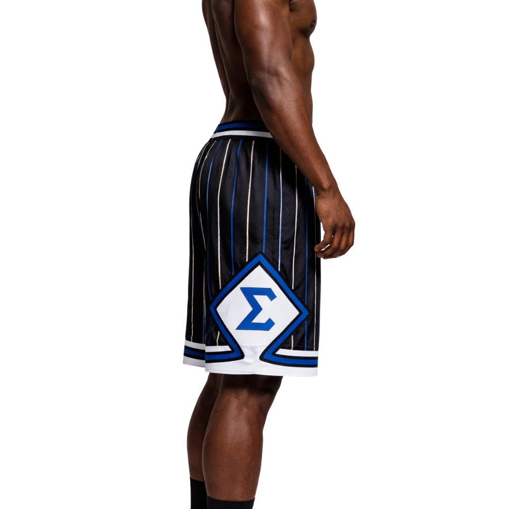 Sigma Pinstripe Heavy Mesh Basketball Shorts