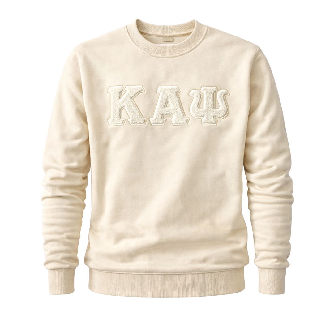 Solid ΚΑΨ Cream Chenille Sweatshirt