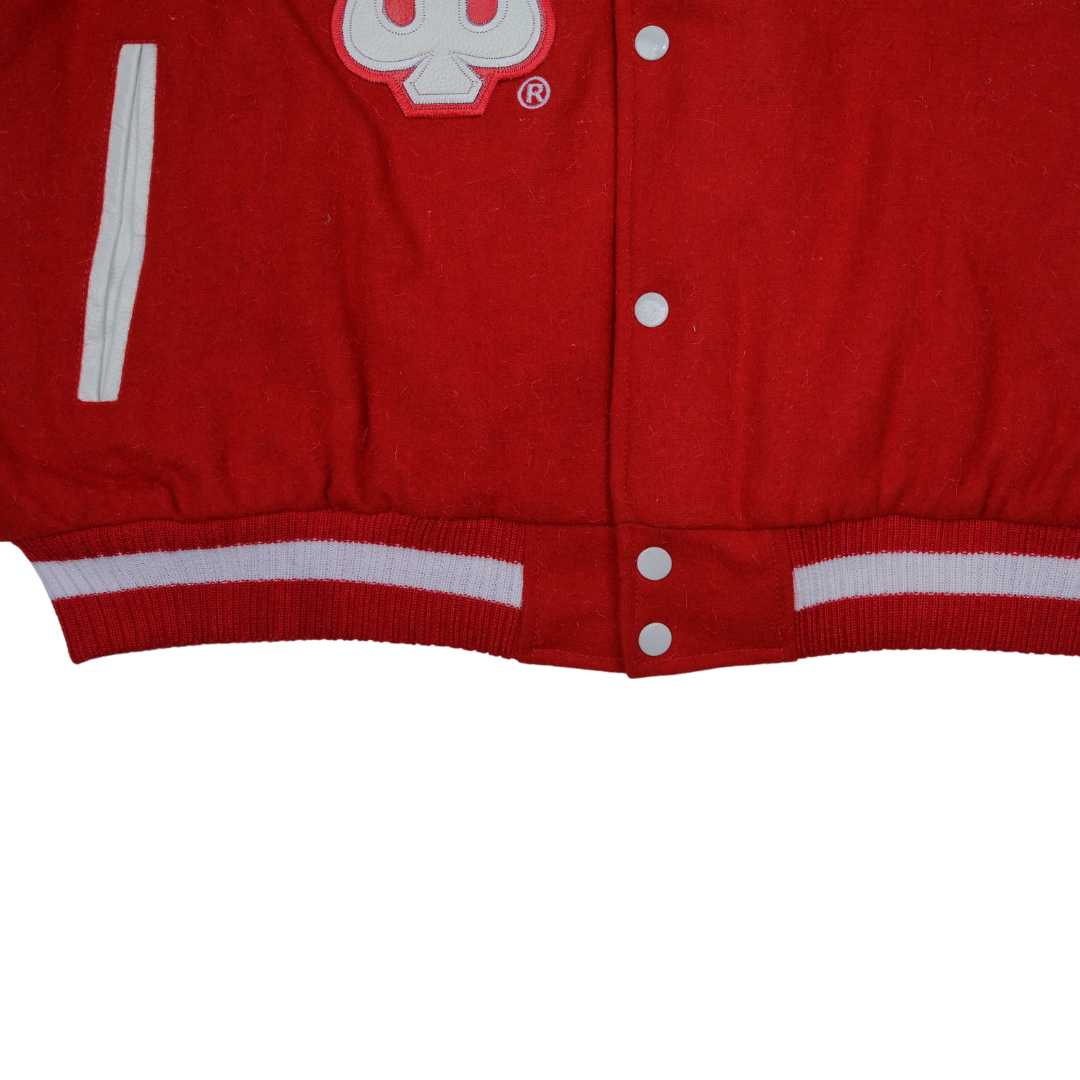 Red Kappa Alpha Psi Wool and Leather Letterman Jacket
