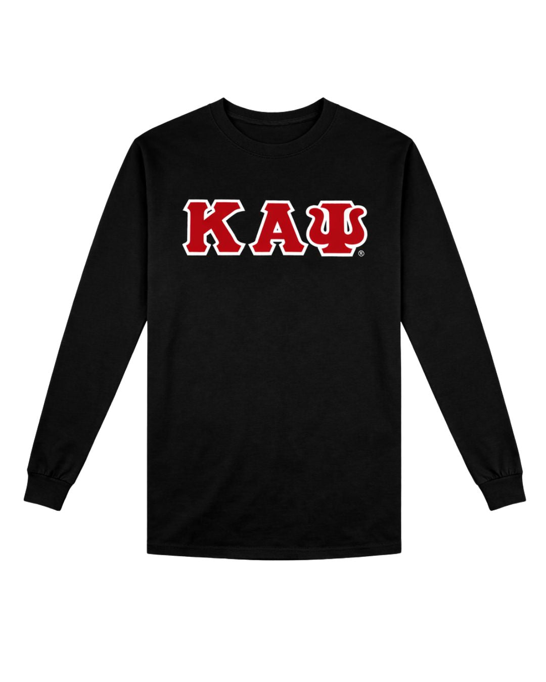 Kappa Alpha Psi Long Sleeve 3-Letter Tee (Vintage Black)