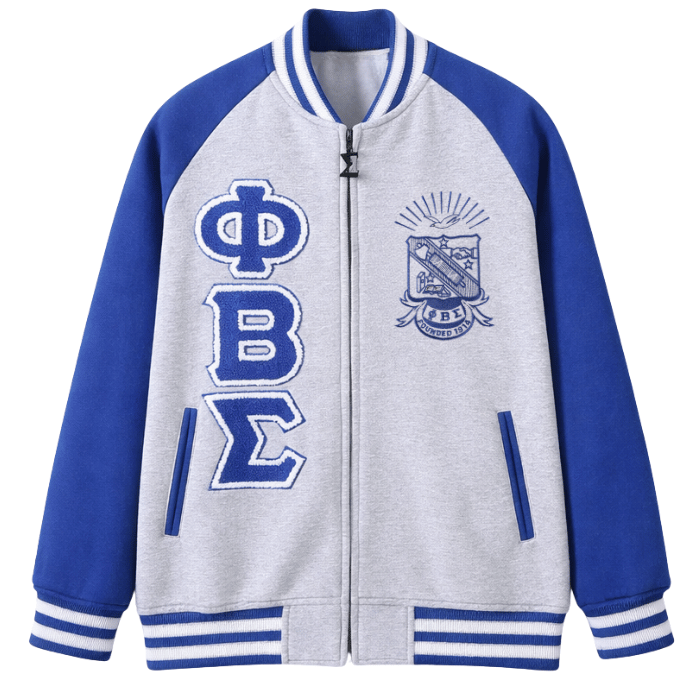 Phi Beta Sigma Heather Grey Varsity Fleece Jacket