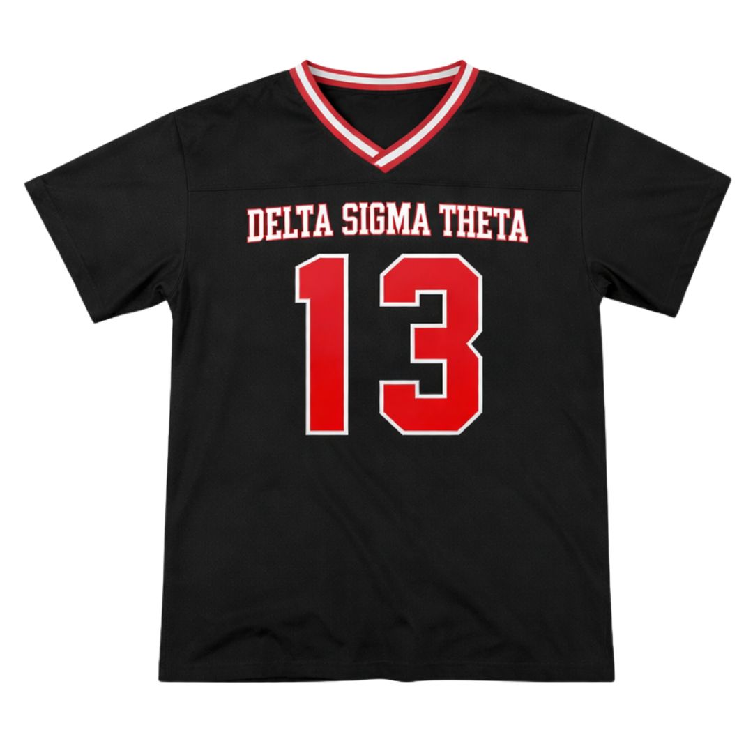 DST Oversized Chenille Football Jersey Tee Black