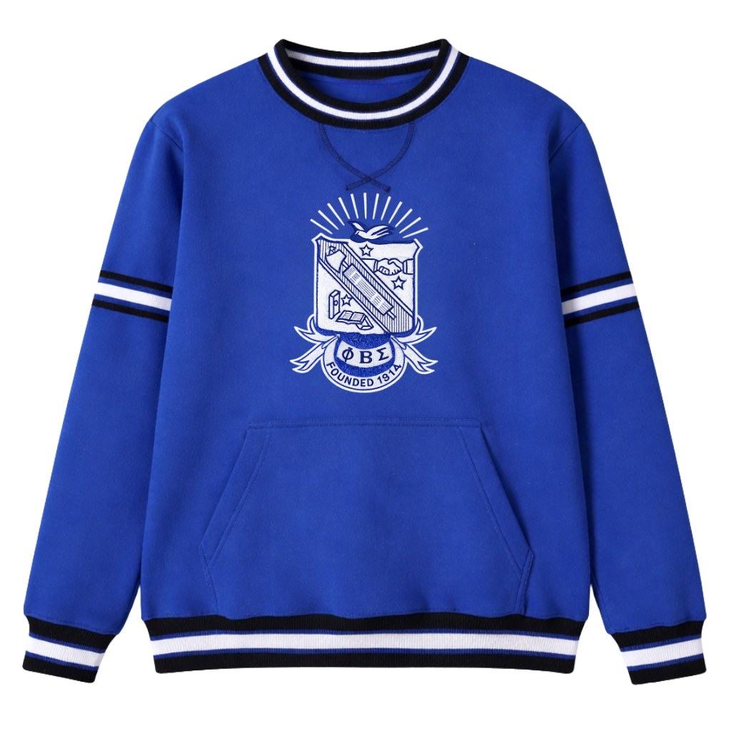 Phi Beta Sigma Blue Crest Chenille Crewneck sweatshirt