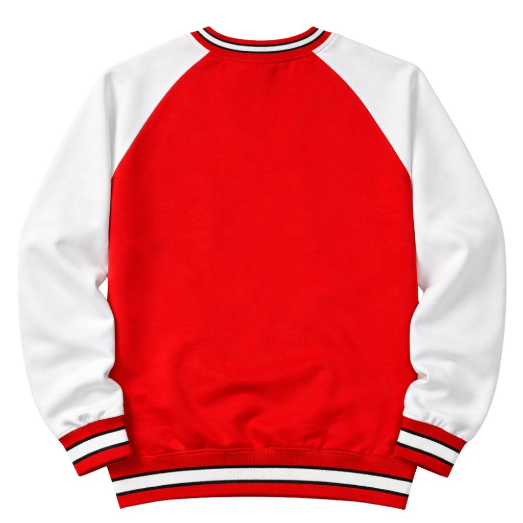 Kappa White Red Crest Chenille Crewneck