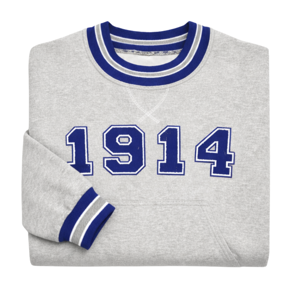 Phi Beta Sigma Grey 1914 Chenille Crewneck