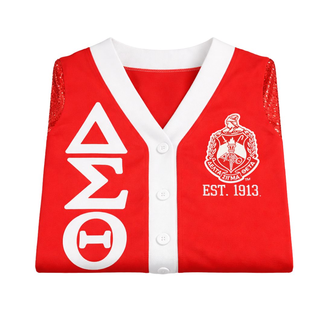 DST Sequin Cardigan Red