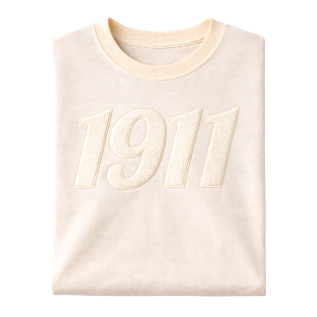 Solid 1911 Chenille Cream Tee