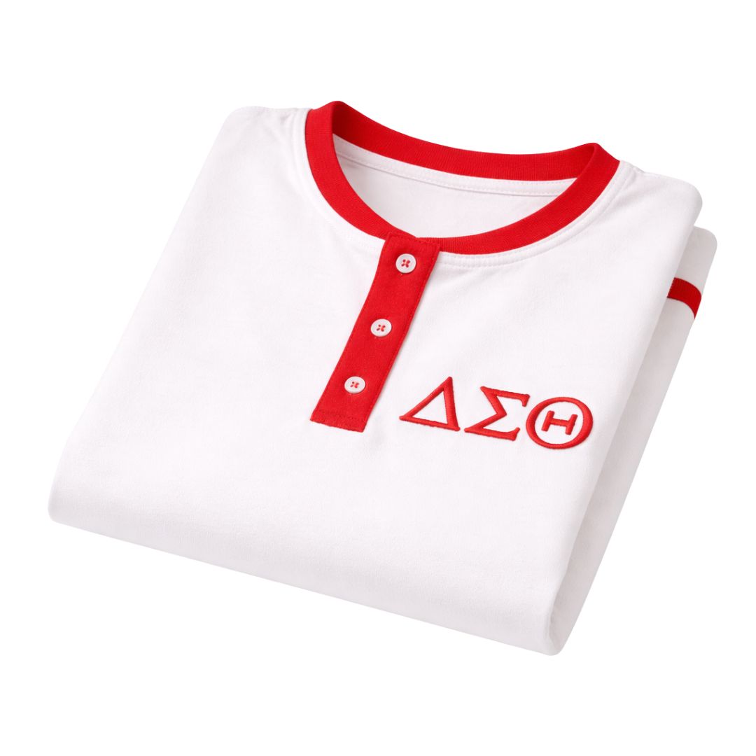 Delta White Premium Henley Shirt