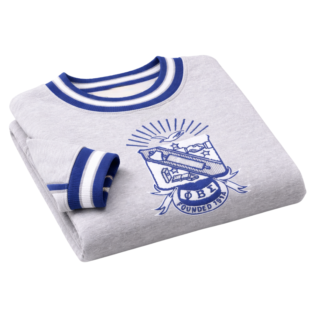 Phi Beta Sigma Grey Chenille Crest Crewneck