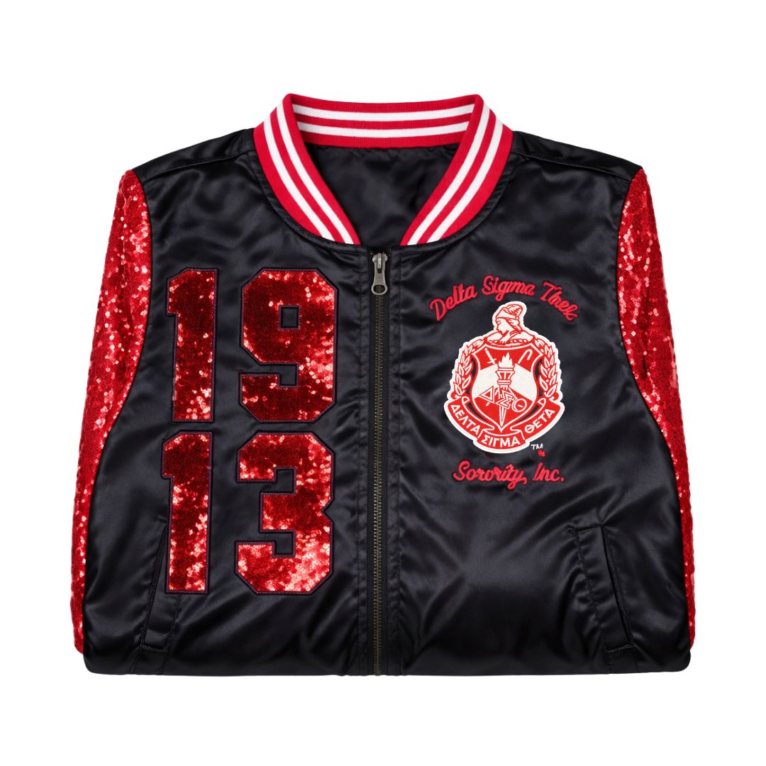 DST Satin Sequin Jacket Black