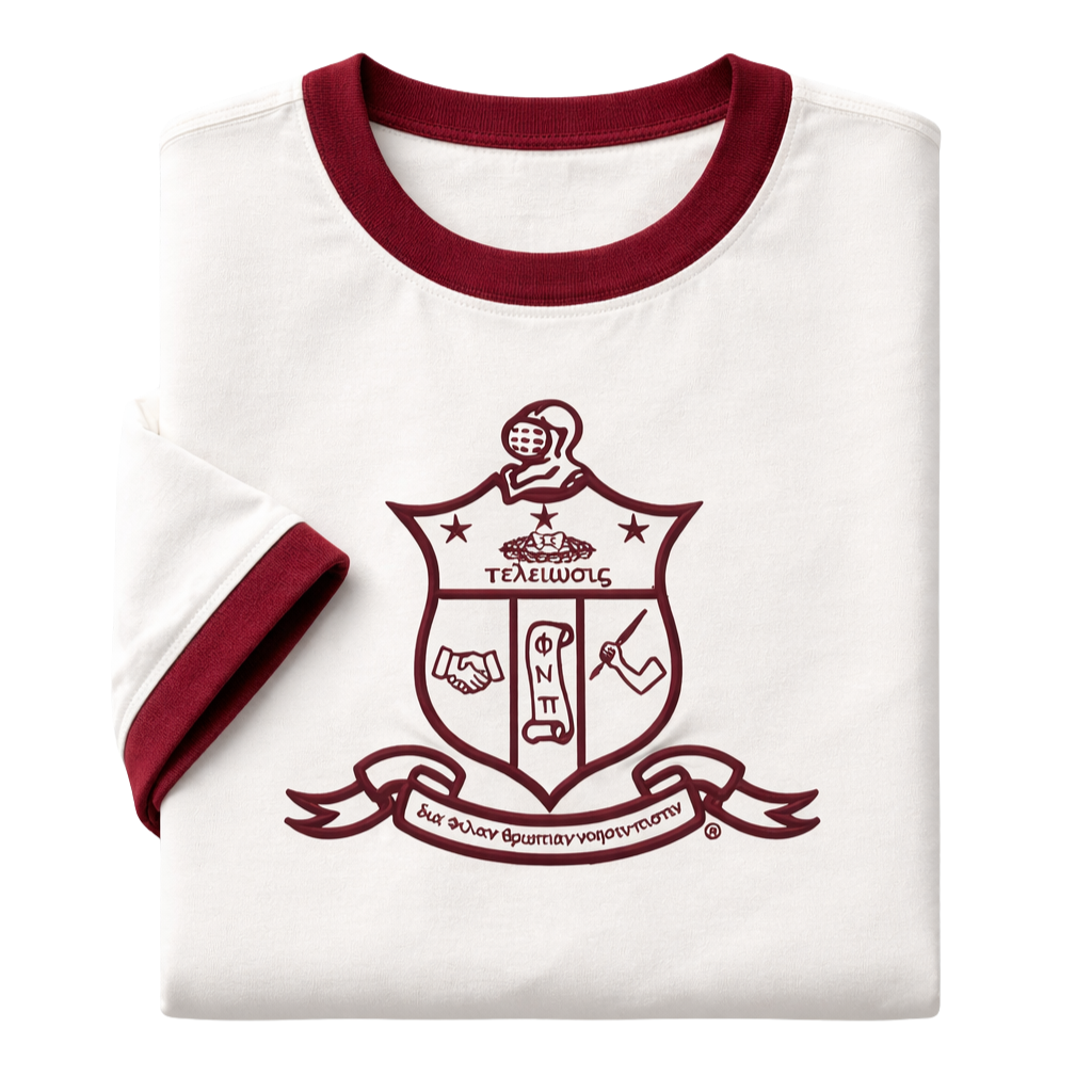Kappa Alpha Psi Coat of Arms Ringer Tee (CREAM)