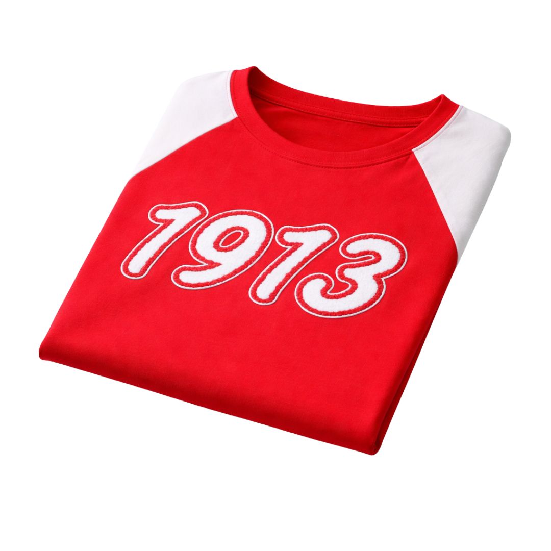 1913 Red Chenille Premium Raglan Shirt