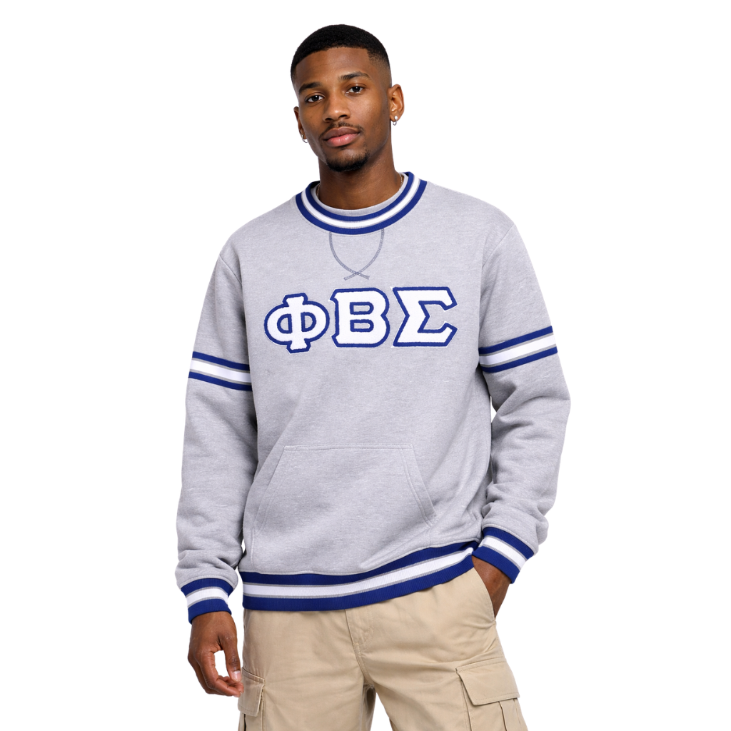 Phi Beta Sigma White Letter Chenille Crewneck