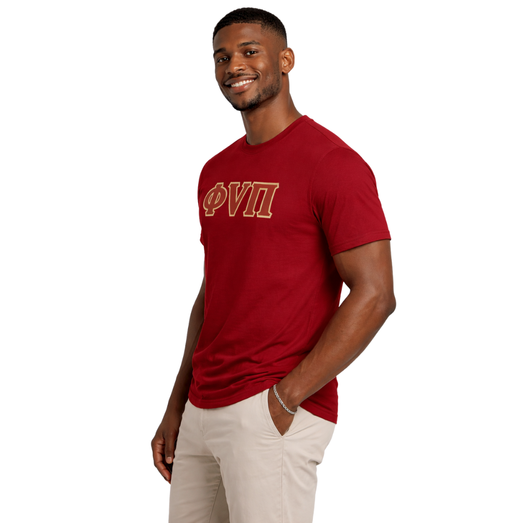 Kappa Alpha Psi Old Skool Phi Nu Pi 3-Letter Tee (Krimson or Maroon)