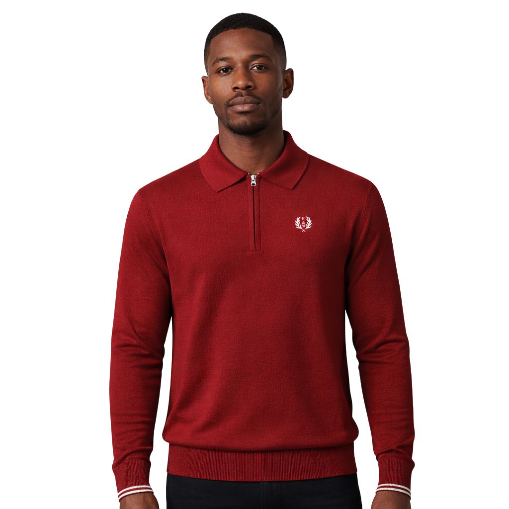 Kappa Alpha Psi Zip Polo Sweater (Krimson)