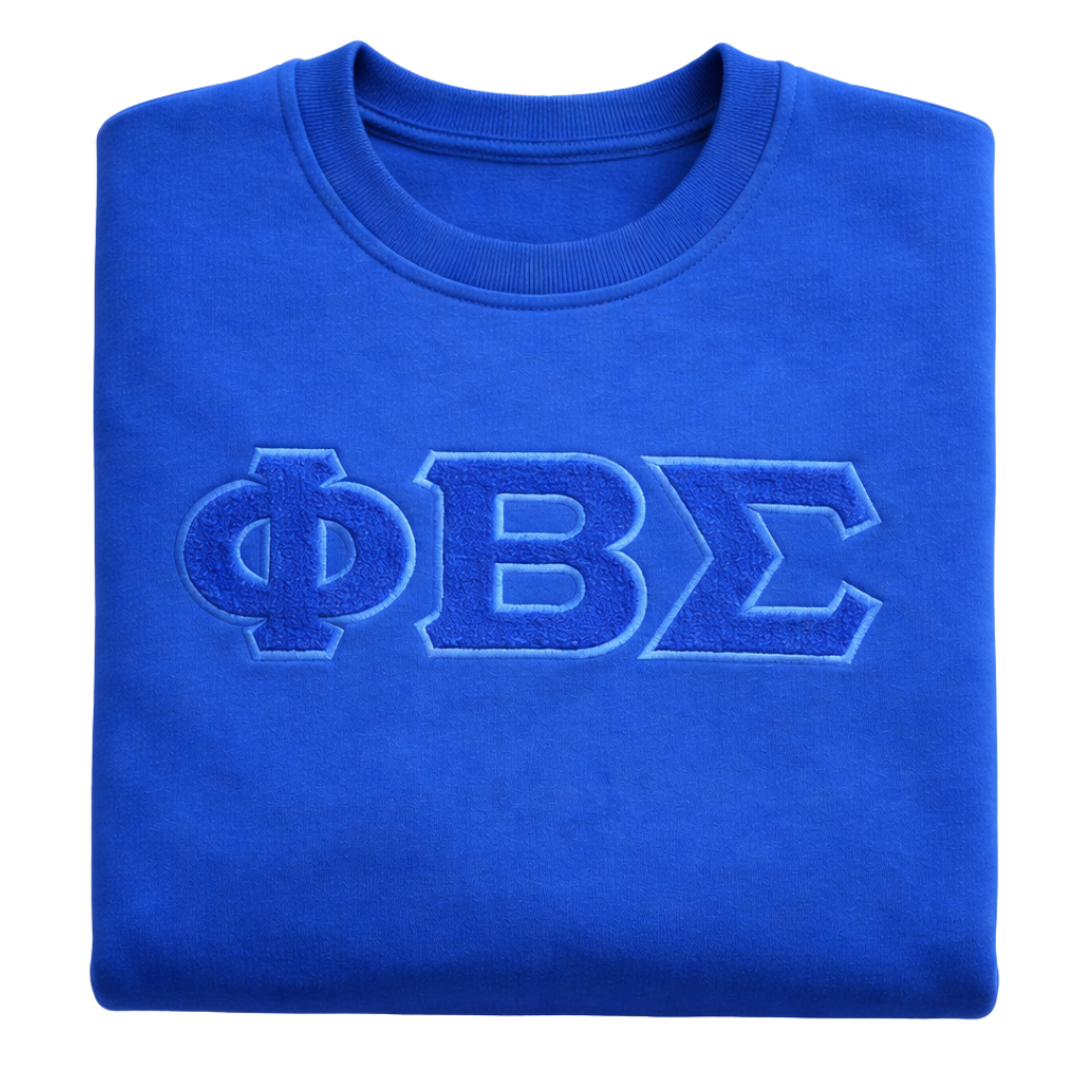 Solid ΦΒΣ Chenille Sweatshirt (Royal Blue)