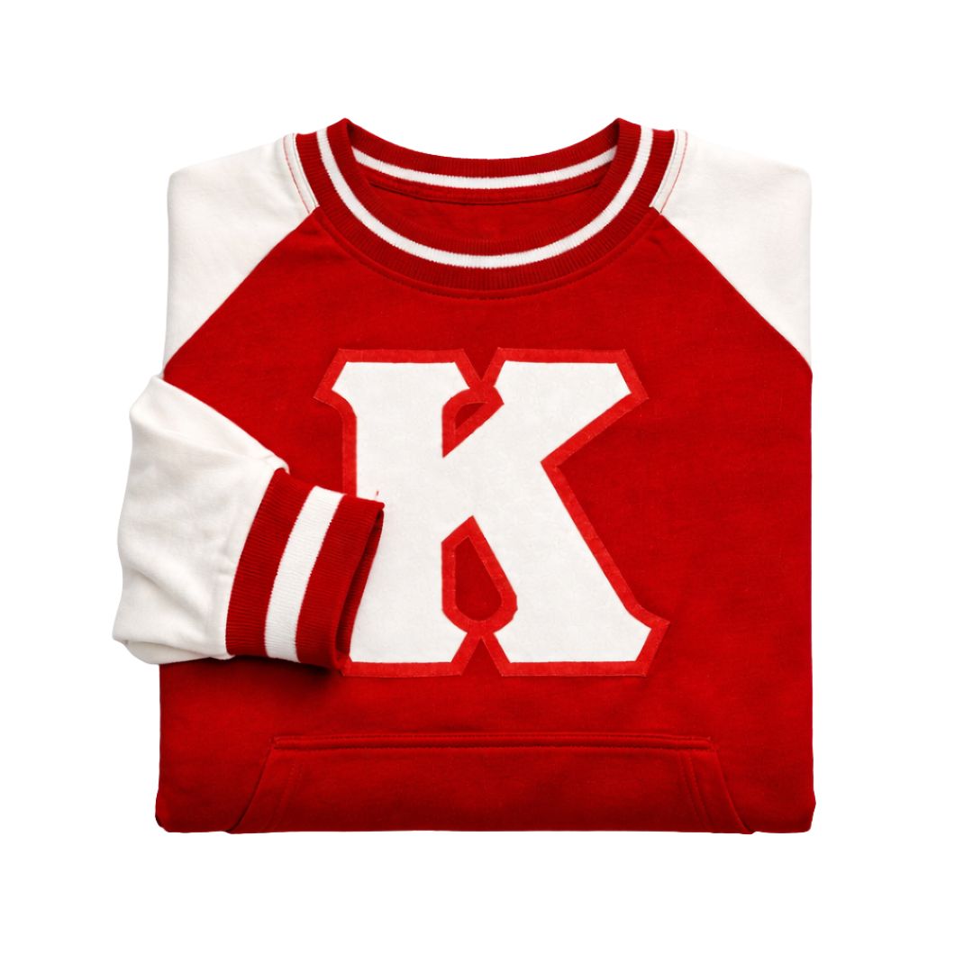 Kappa White/Red Chenille Crewneck