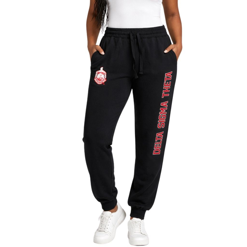 DST Sequins Patch Sweatpants Black