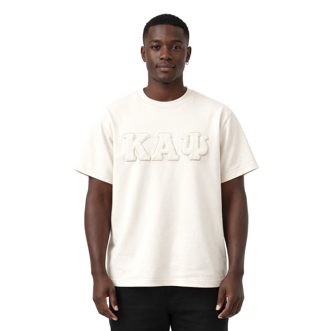 Solid KAΨ Chenille Cream Tee