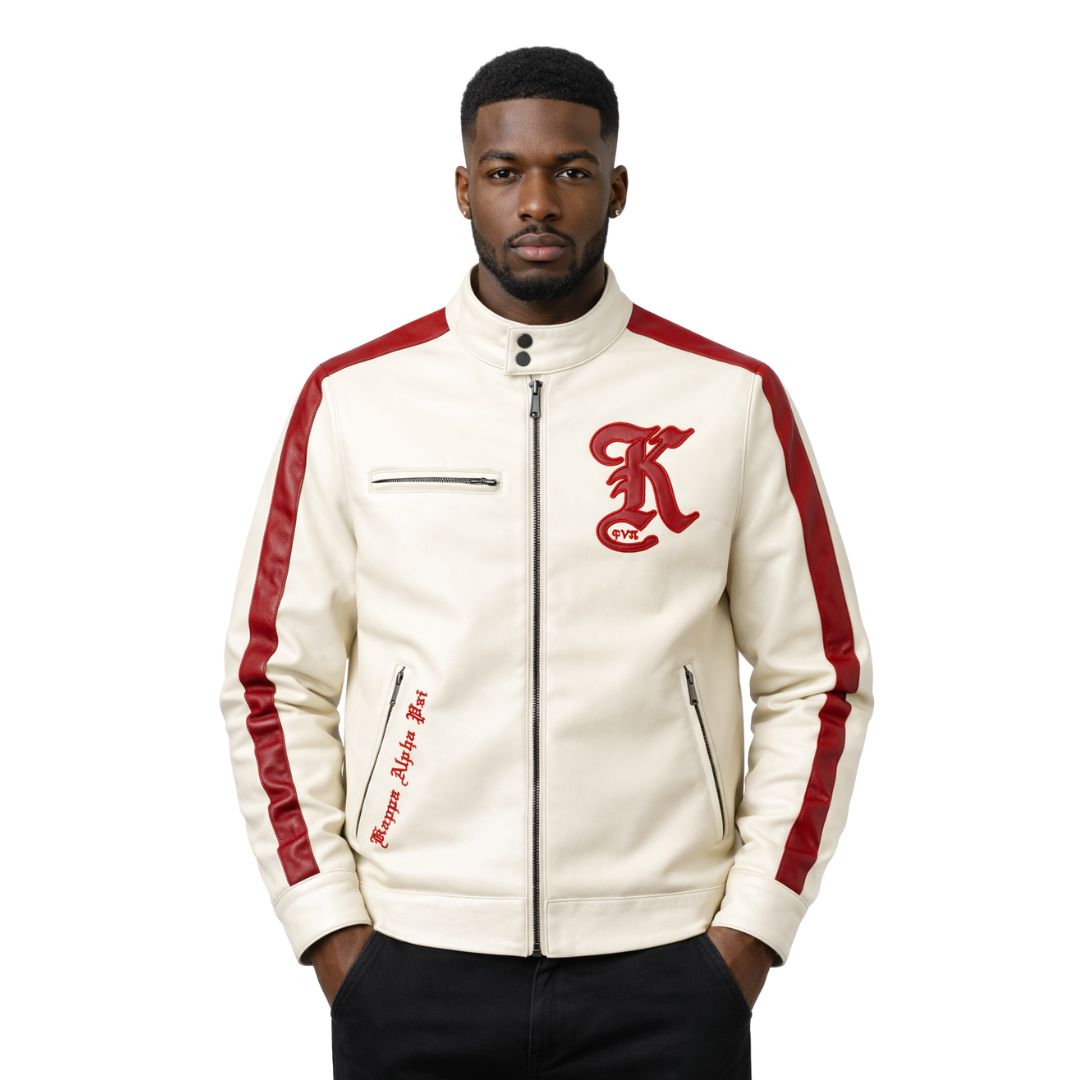 Kappa Alpha Psi Stripe Racing Jacket (Cream)