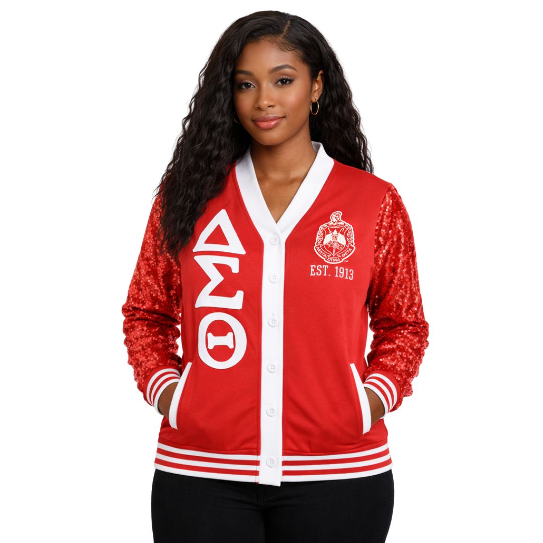DST Sequin Cardigan Red