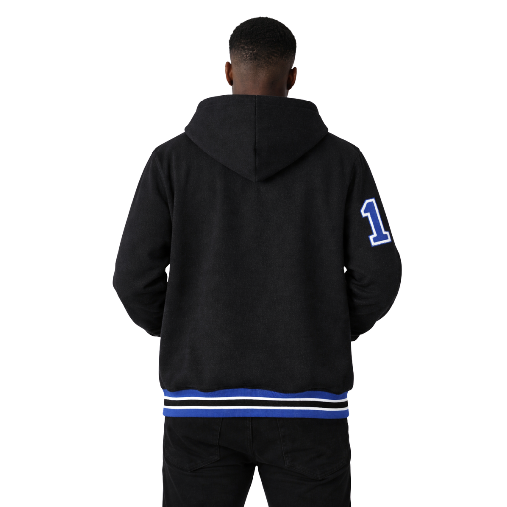 Sigma Black Qtr Button-Up Hoodie