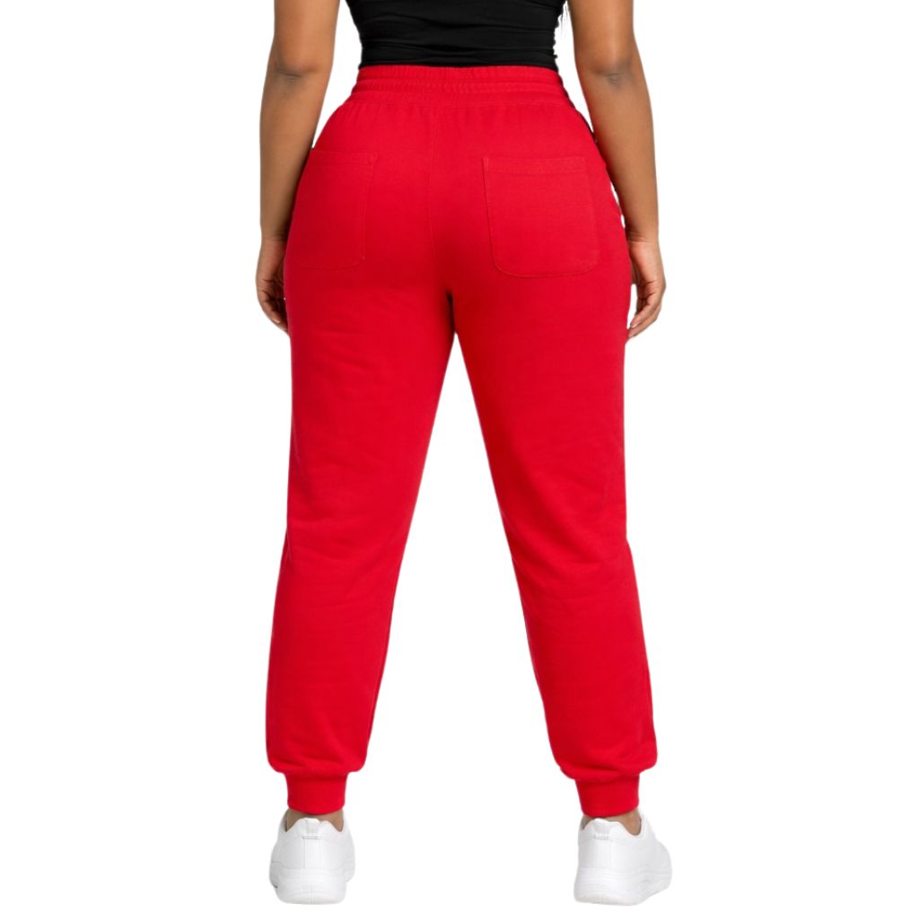 DST Sequins Patch Sweatpants Red
