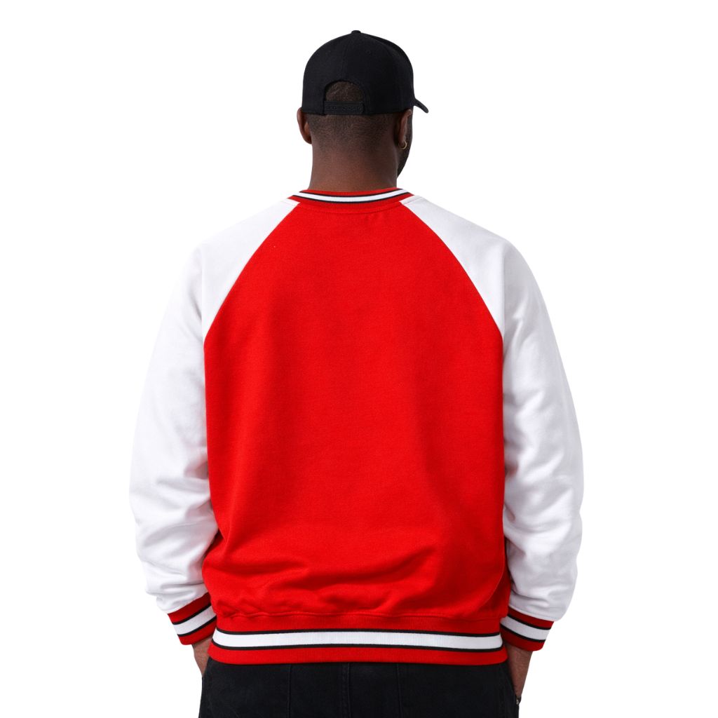 Kappa White Red Crest Chenille Crewneck