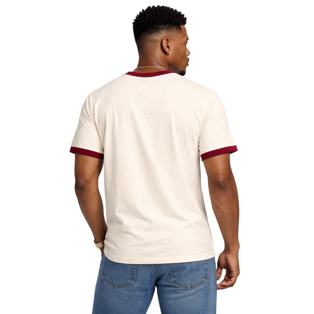 Phi Nu Pi Premium Kream Chenille Letter Ringer T-Shirt