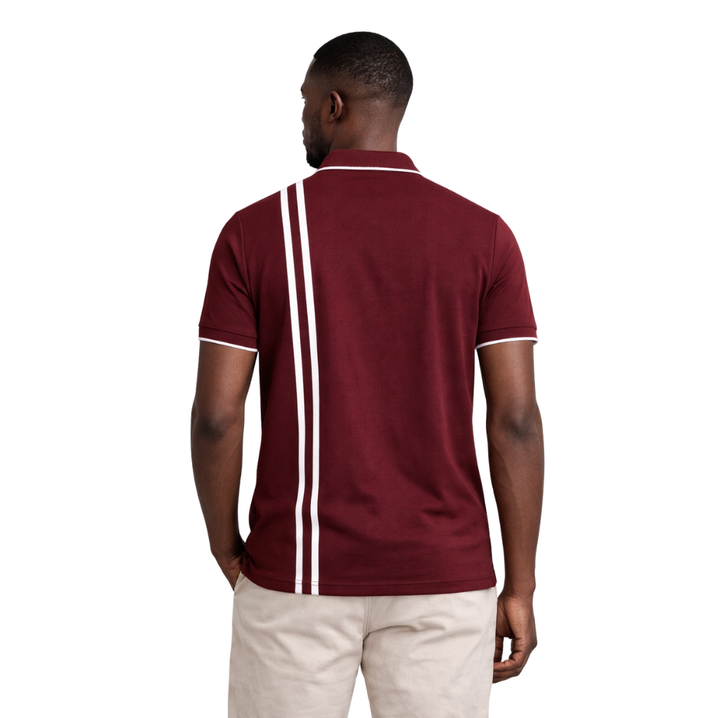 Kappa Alpha Psi Striped Diamond 3-Letter Polo (Krimson)