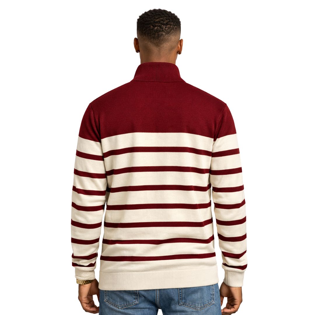 Kappa Alpha Psi Striped Quarter Zip Sweater
