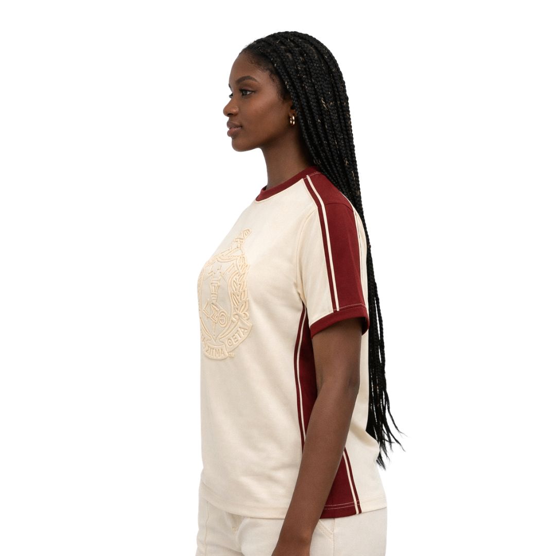 Delta Cream Tapered Embossed Crest Premium Shirt