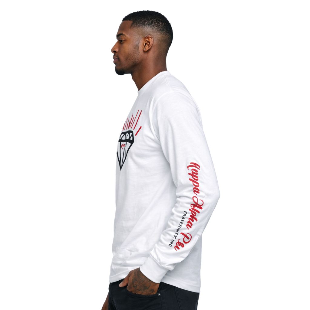 Kappa Alpha Psi Diamond Phi Nu Pi Long Sleeve Tee (White)