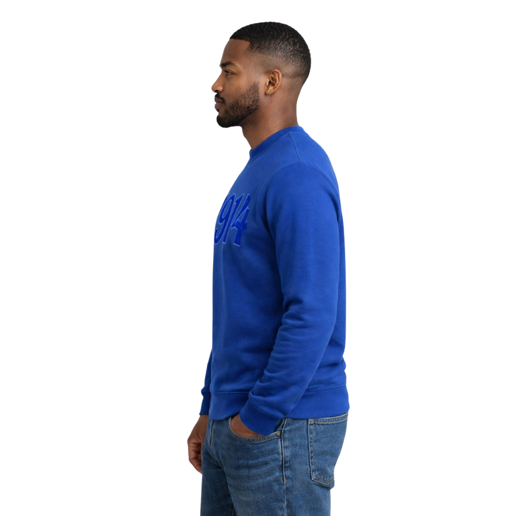 Solid Blue 1914 Chenille Sweatshirt