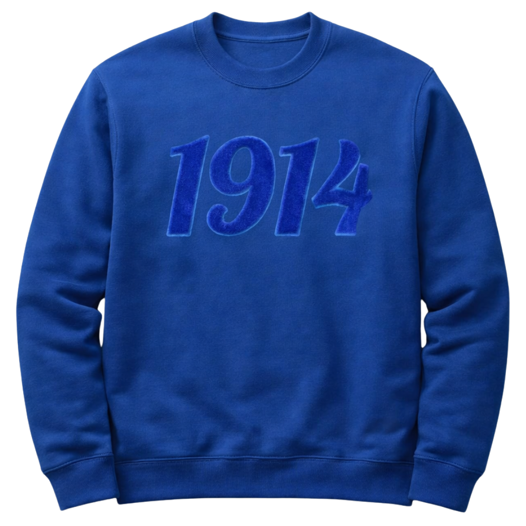 Solid Blue 1914 Chenille Sweatshirt