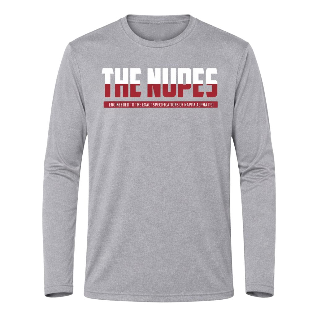 Kappa Alpha Psi The Nupes DriFit Long Sleeve Shirt (Heather Grey)