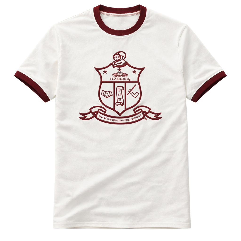 Kappa Alpha Psi Coat of Arms Ringer Tee (CREAM)