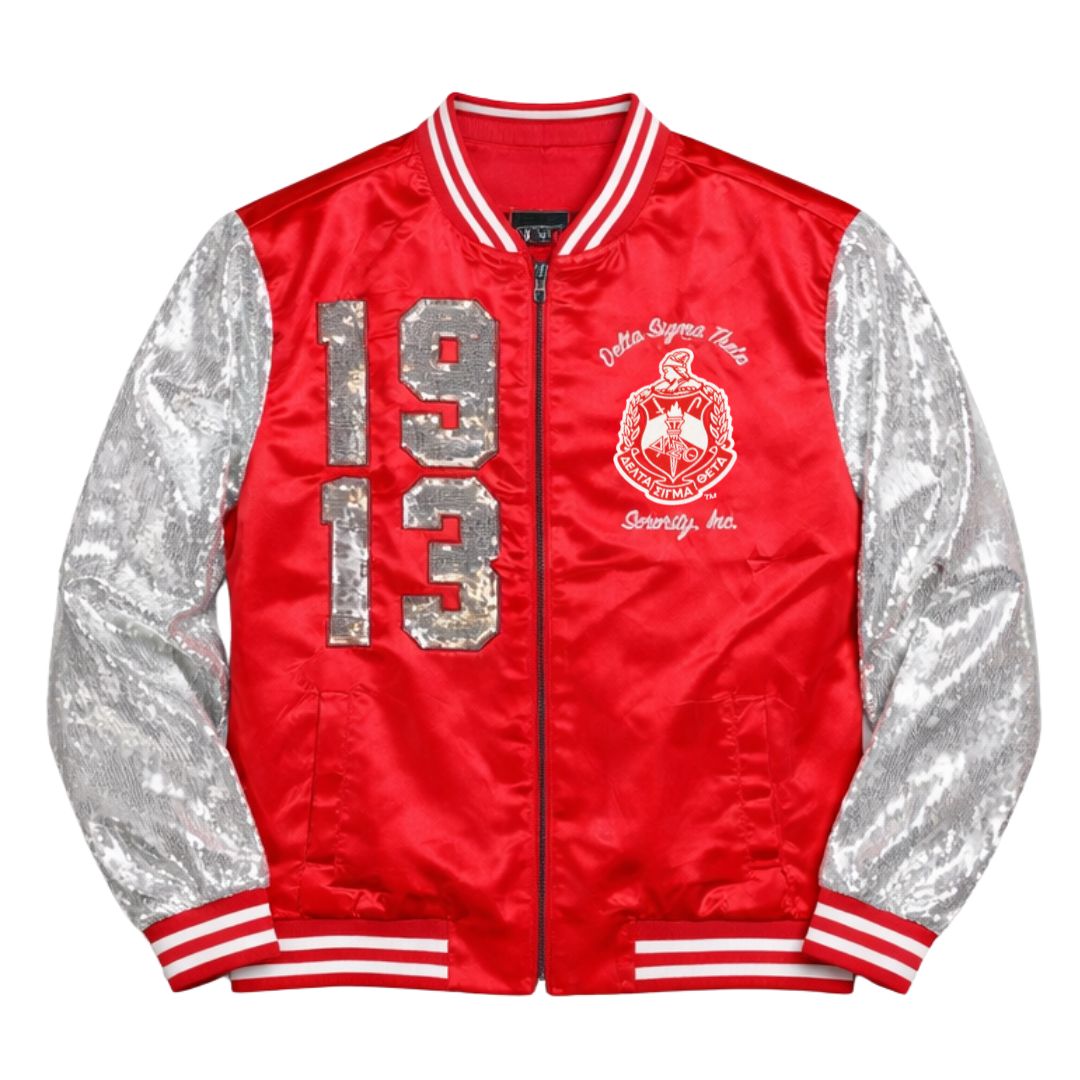DST Satin Sequin Jacket Red