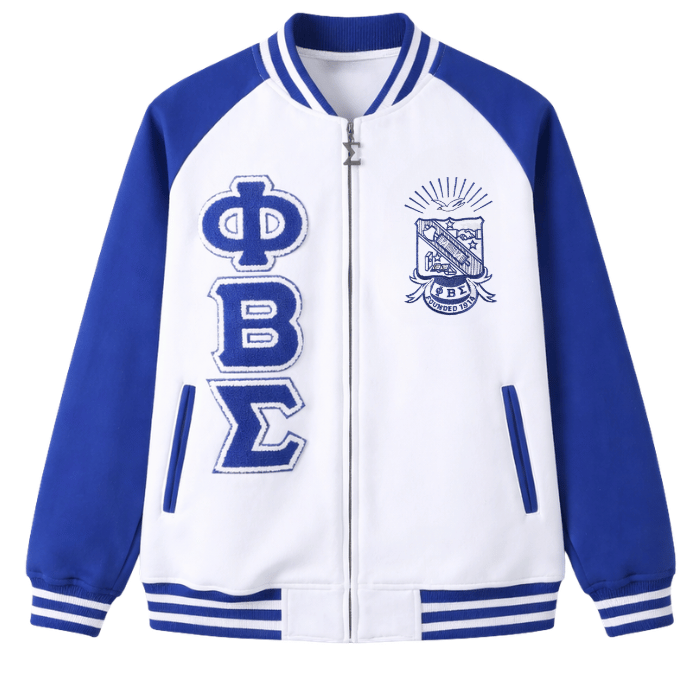 Phi Beta Sigma White Varsity Fleece Jacket