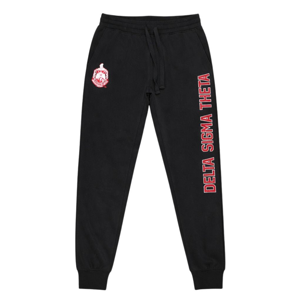 DST Sequins Patch Sweatpants Black