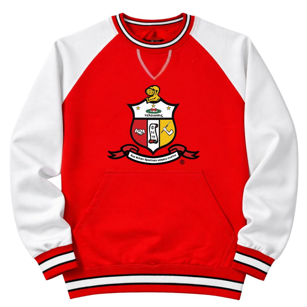 Kappa White Red Crest Chenille Crewneck