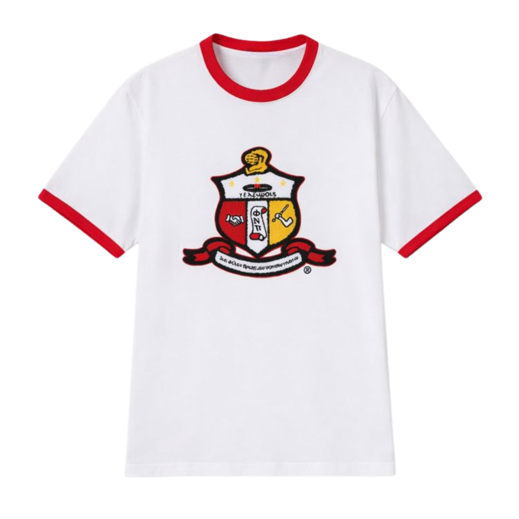 Kappa White Chenille Crest Ringer Premium Shirt