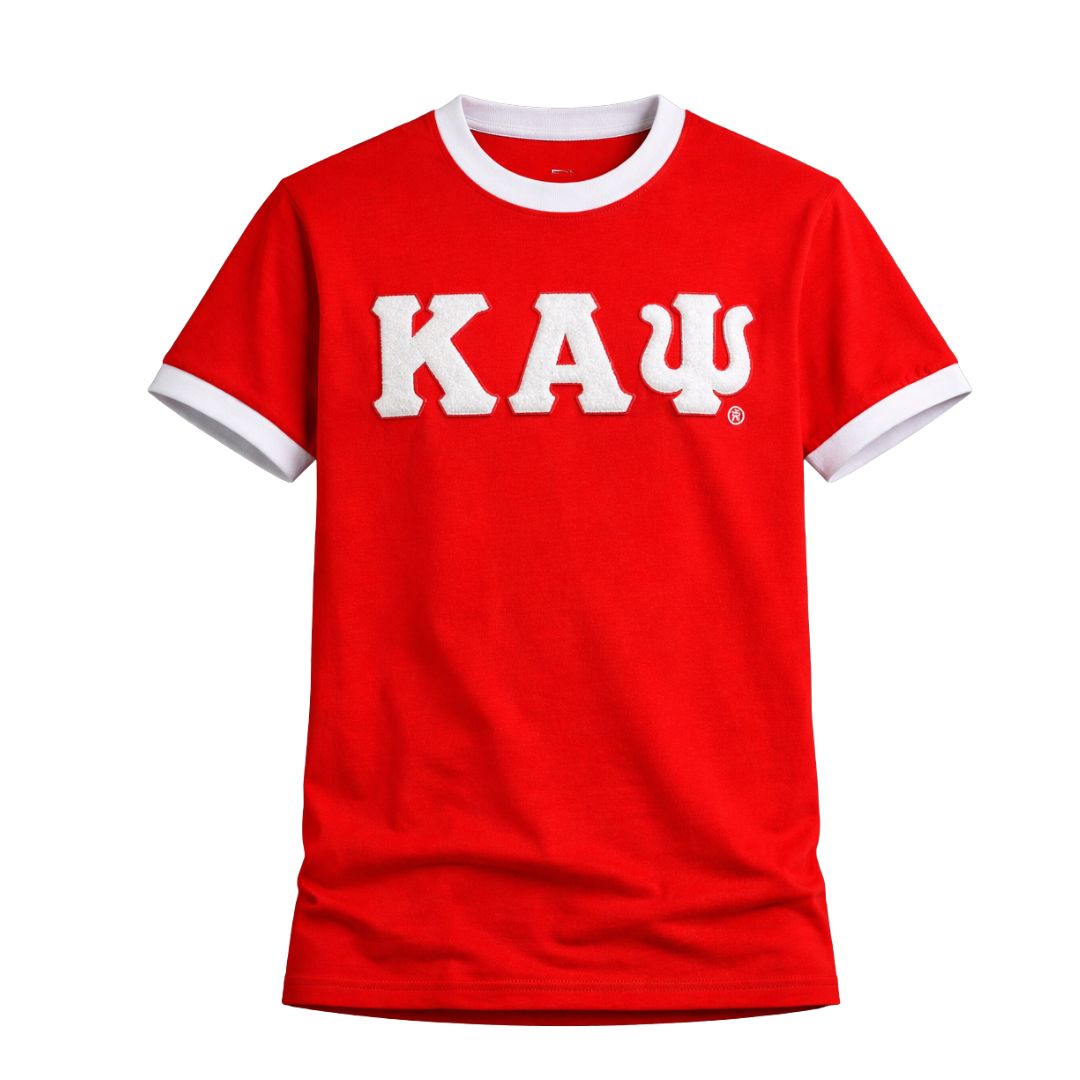 Red/White ΚΑΨ Ringer Chenille Tee